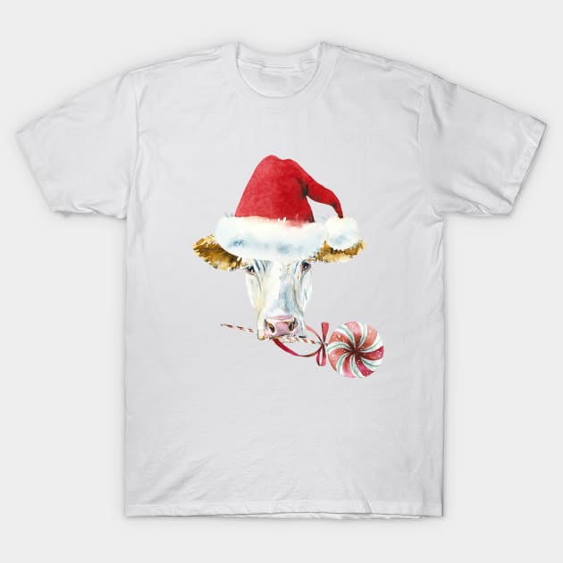 Christmas Cow T-Shirt by Peach Lily Rainbow